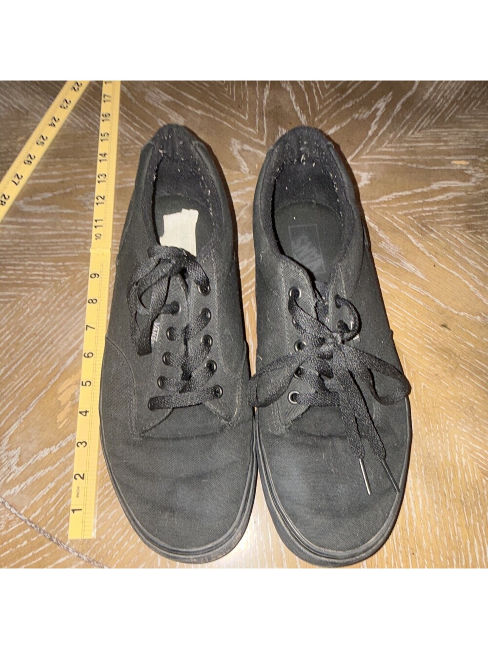 VANS Black Canvas Low Top Lace-Up Sneakers Men's US 13 Round Toe